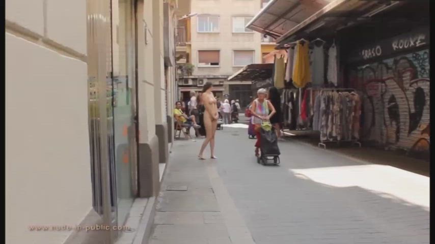 big tits exhibitionist public gif