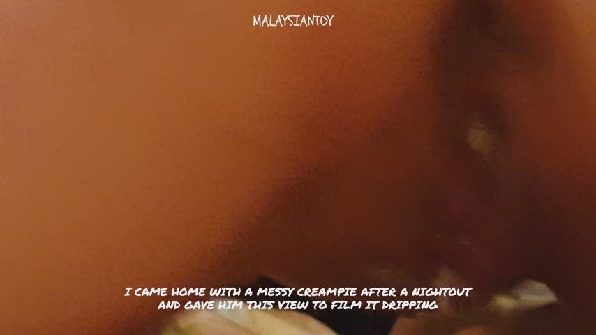 asianhotwife cheating creampie cuckold cum on pussy gaping hotwife malaysian pussy