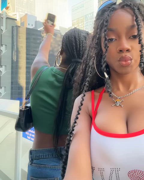 big tits black cleavage non-nude tiktok tits tik-tok gif