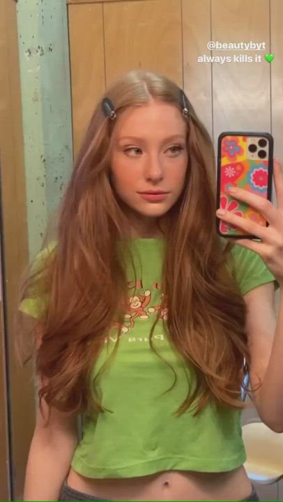 Belly Button Freckles Redhead gif