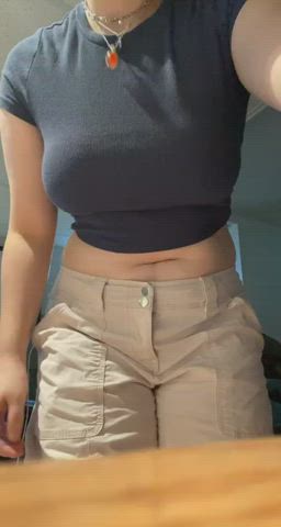 big tits boobs bouncing tits huge tits petite teen tiktok titty drop gif