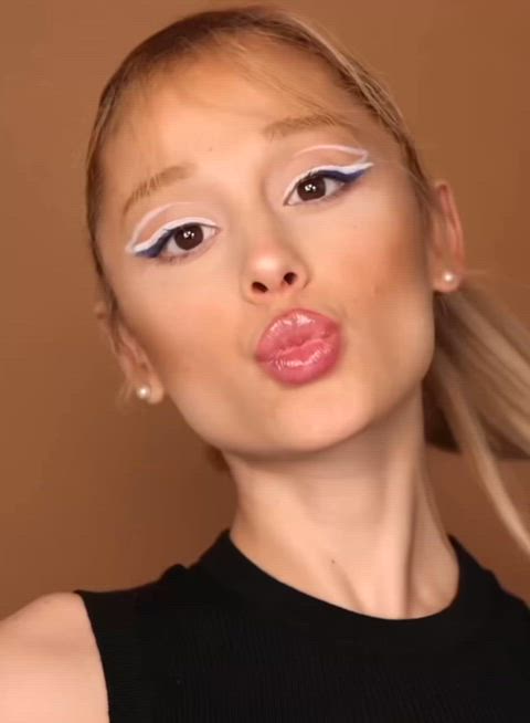 ariana grande babe blonde celebrity cute face fuck kissing lips sexy slut gif