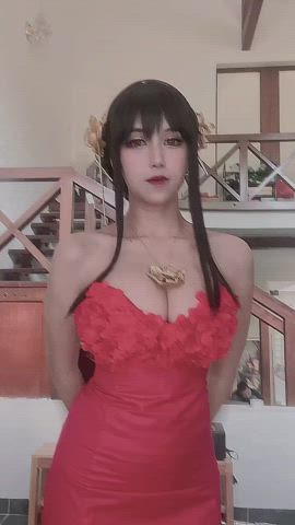 asian cosplay dress gif
