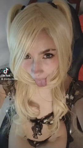 18 years old camgirl cosplay cute eye contact natural petite small tits smile tiktok