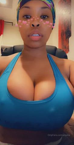 Big Tits Ebony Flashing gif