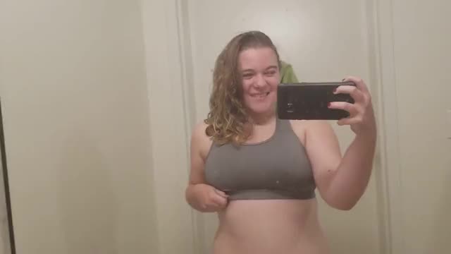 Hard nipples and a dirty mirror titty drop!