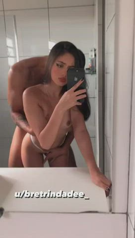 Big Dick Blue Eyes Brunette Daddy Doggystyle Small Tits gif
