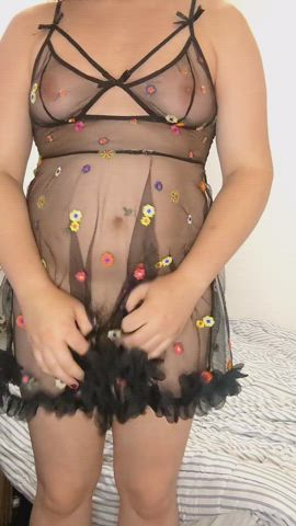 dress flashing girl dick hairy pee peeing piss see through clothing trans gif