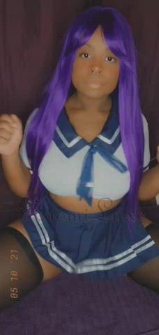 Boobs Cosplay Schoolgirl Titty Drop gif
