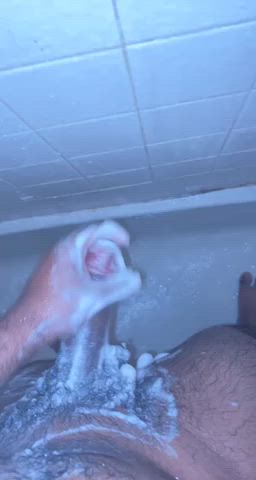 19) About to shower again, who wants to watch me scrub my cock?