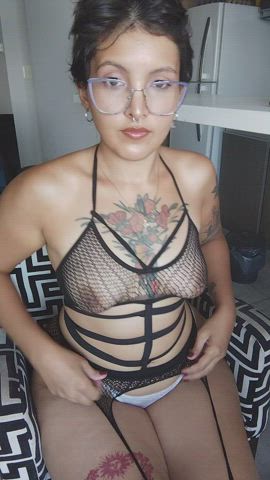 bouncing tits femdom feminization fetish bbw curvy forty-five-fifty-five gif