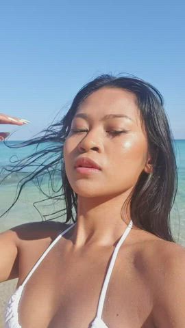 Asian Beach Bikini Model Petite gif