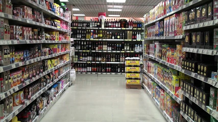 Stripping naked in supermarket