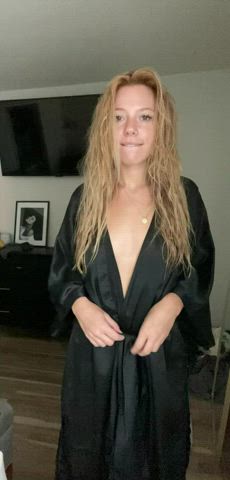Blonde Homemade NSFW Natural Tits Nude Pussy Shaved Pussy Small Tits Strip gif