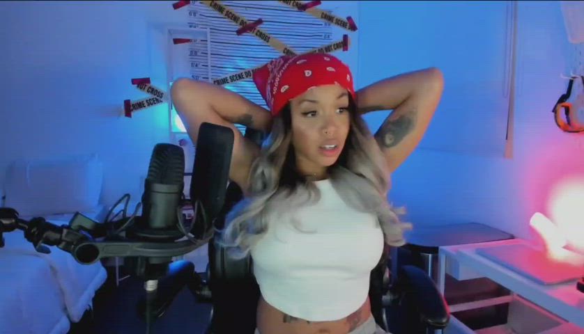 big tits boobs cute ebony lips perky pierced thick tits gif
