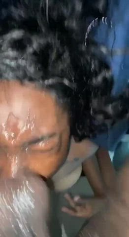 Ebony Ebony Couple Face Fuck Hardcore Sloppy Throat Fuck Porn