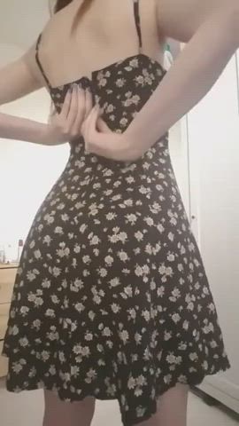 Big Tits Busty Shaved Pussy Undressing gif