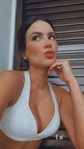 boobs bra brazilian brunette dani facial goddess labia tease gif