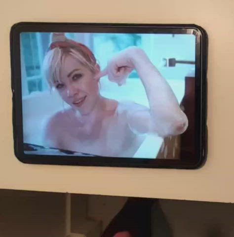 blonde cumshot cute gif