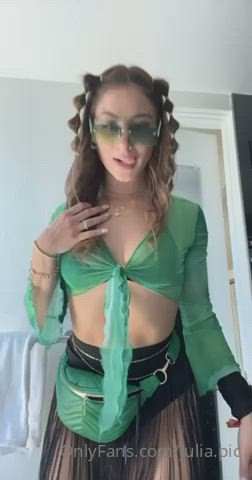 Blonde Sheer Clothes Twerking gif