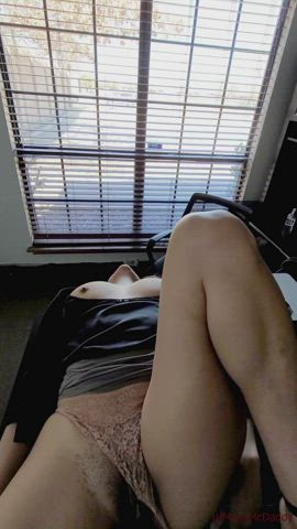 Fucking on his desk at work