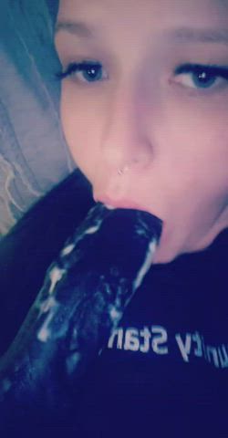 cleaning creamy dildo gif