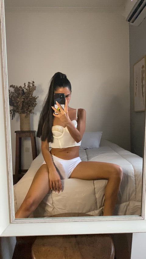 girl dick mirror trans gif