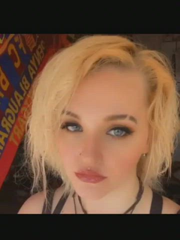 blonde non-nude tongue fetish gif
