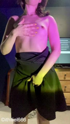 little titties in a little black dress