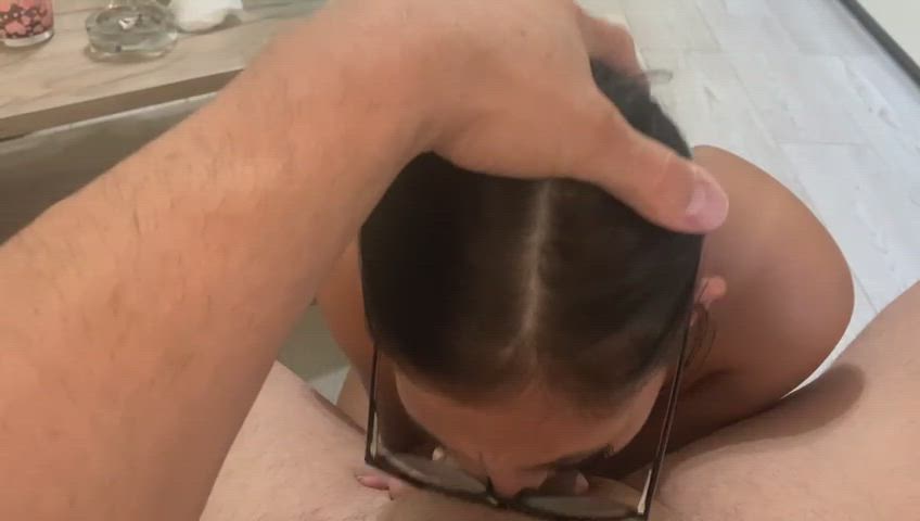 Blowjob Deepthroat Glasses OnlyFans Romanian gif