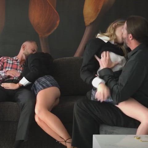 18yr old schoolgirls are so horny they fuck each other's daddies and become addicted