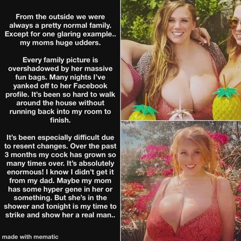 Showing my big titted mom my growth. (Video)