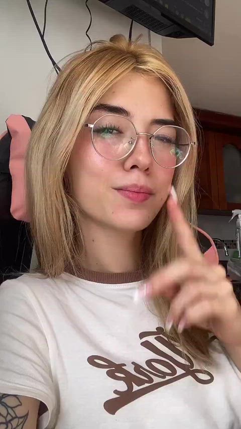 braless colombian cute glasses tiktok tongue piercing tik-tok gif