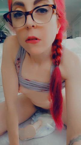 diaper dildo hairy hairy pussy long hair pubic hair pussy redhead squirt squirting