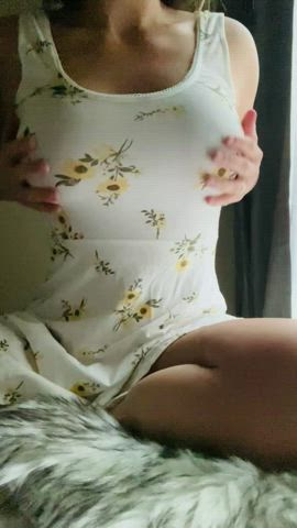 Sir, please put your hard dick?between my tits and play with my nipples?
