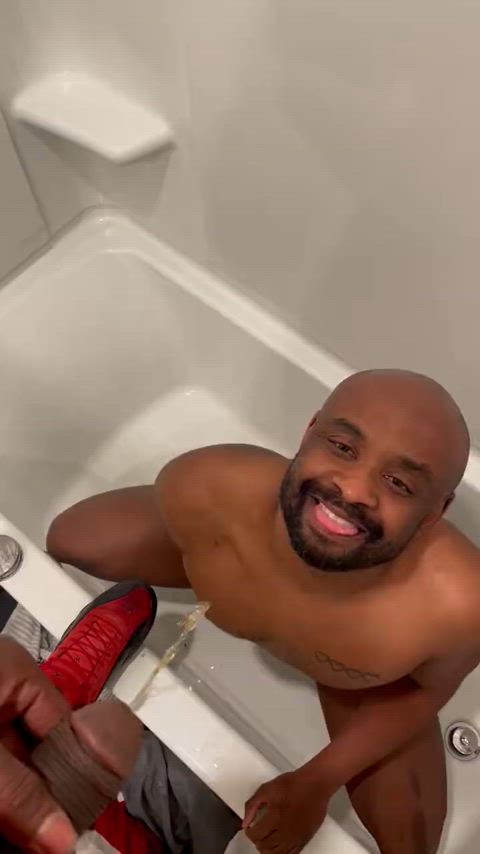 ebony ebony couple piss pissing submissive gif