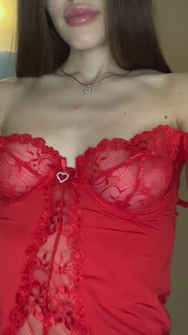 brunette cute lingerie gif