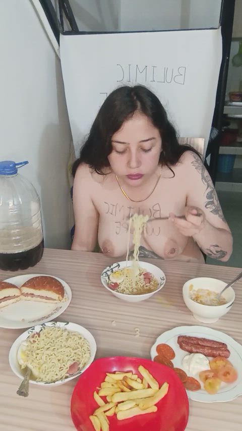 sick from so much food and vomited everything!