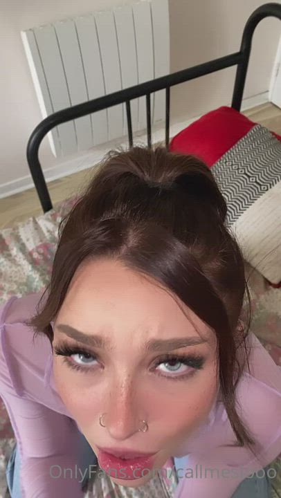 BBC Bed Sex Blowjob Cute Deepthroat Eye Contact Handjob POV Sucking Teen Tongue Fetish