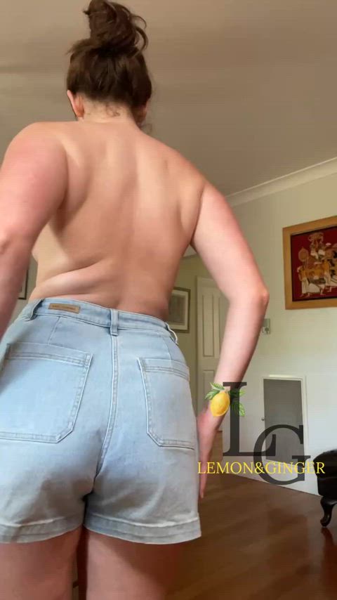ass jean shorts jeans slapping gif
