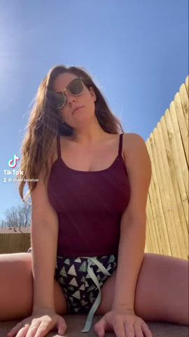 Big Tits Brunette TikTok White Girl gif