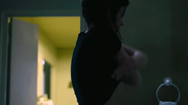 Rooney Mara stripping naked with pierced nipples (HD, slowmo)