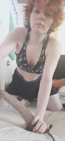 Dildo Gagging Sucking gif