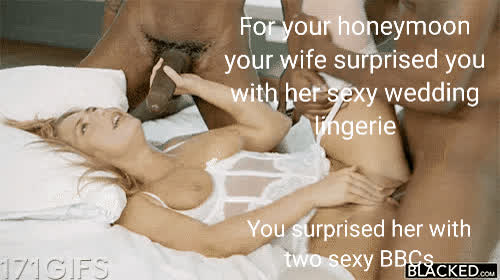 bbc bride caption hotwife threesome wedding gif