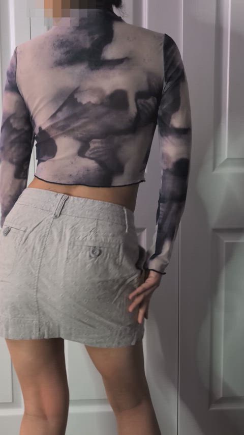 asian braless nsfw pussy sheer clothes upskirt transparent-clothing gif