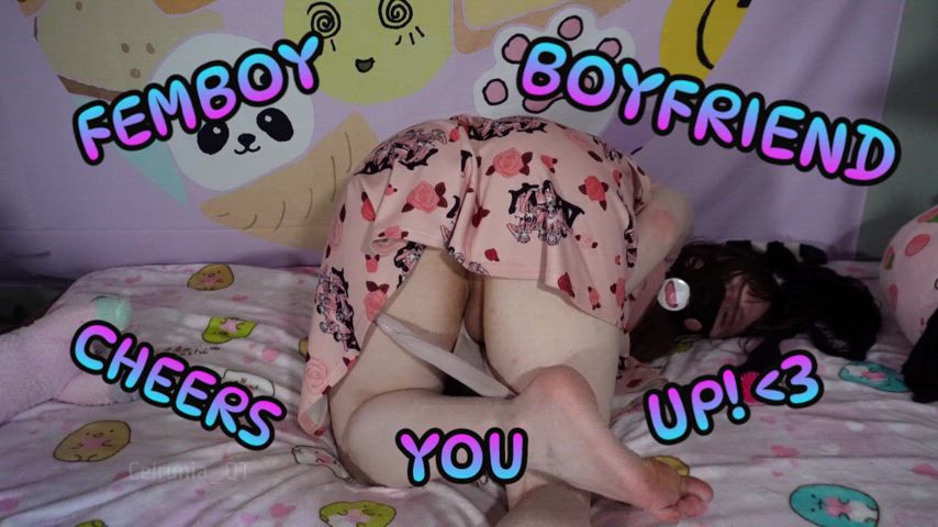 boyfriend femboy kiss pale panties sissy striptease trans trans woman upskirt gif