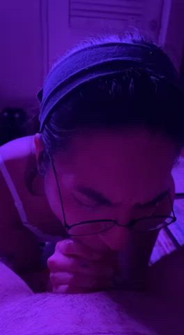 Deep throating daddy’s big cock