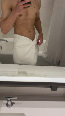 Taking off the towel