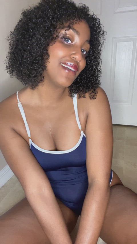 ahegao ebony swimsuit uniform gif