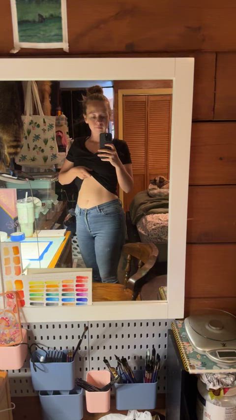 boobs flashing milf mirror selfie tits gif